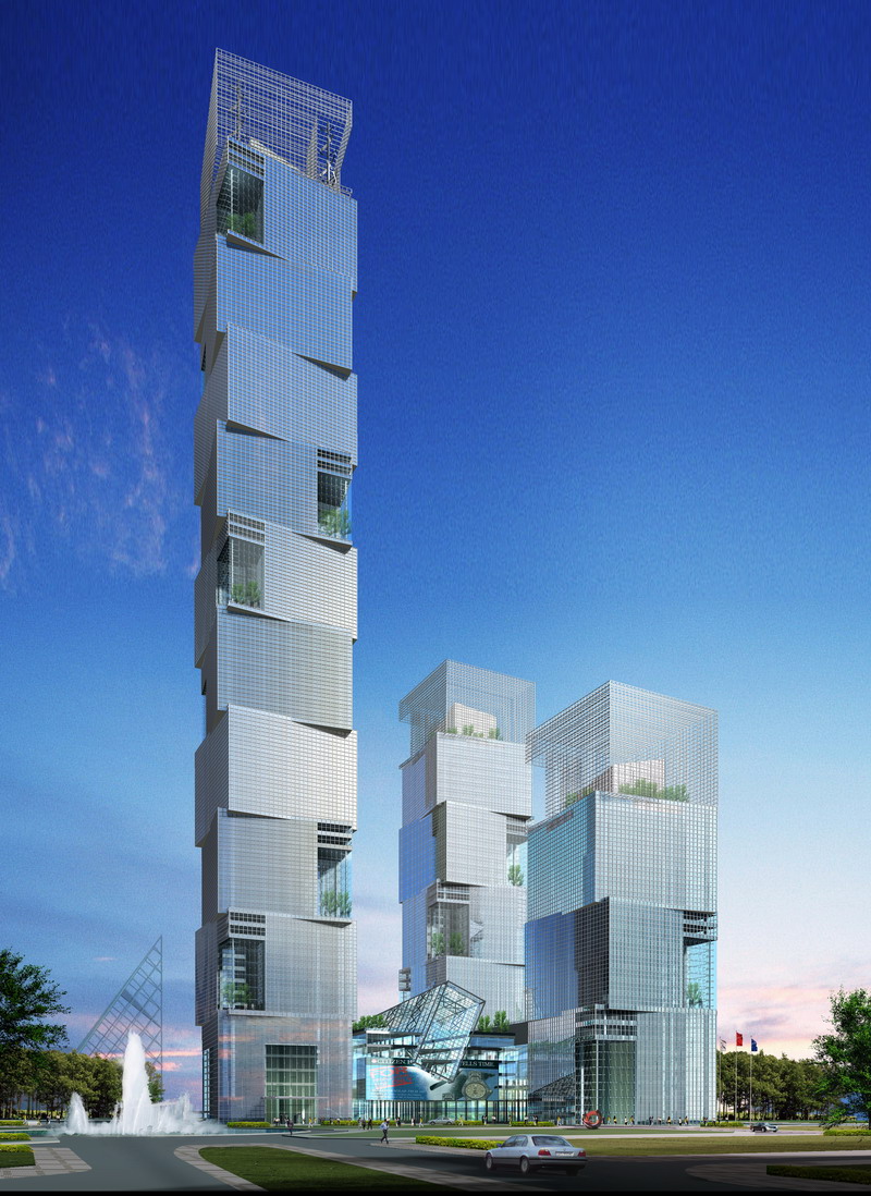 天津經濟技術開發區超高層建筑群（2006~，方案深化階段，合作設計）